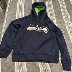 NFL Navy Hoodie with Green Lined Hood & Team Logo